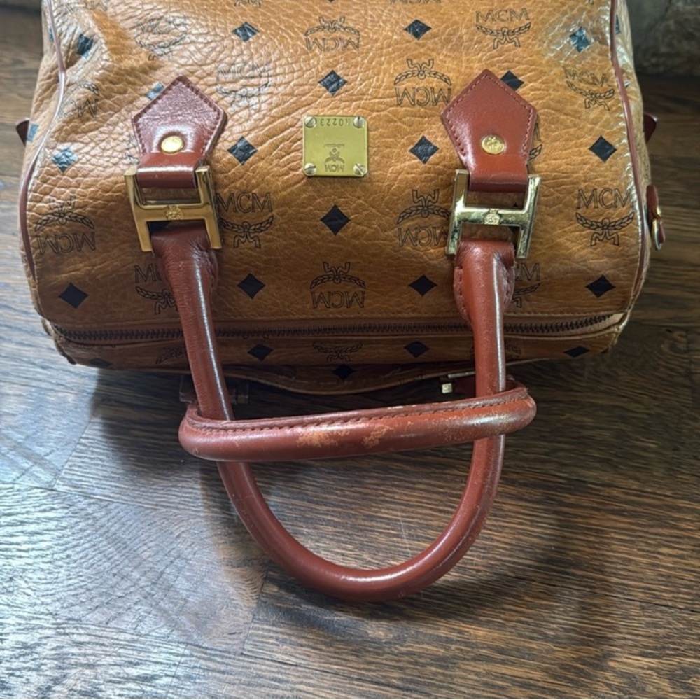✨German MCM Cognac Visetos Satchel Bag | Vintage - Picture 8 of 16